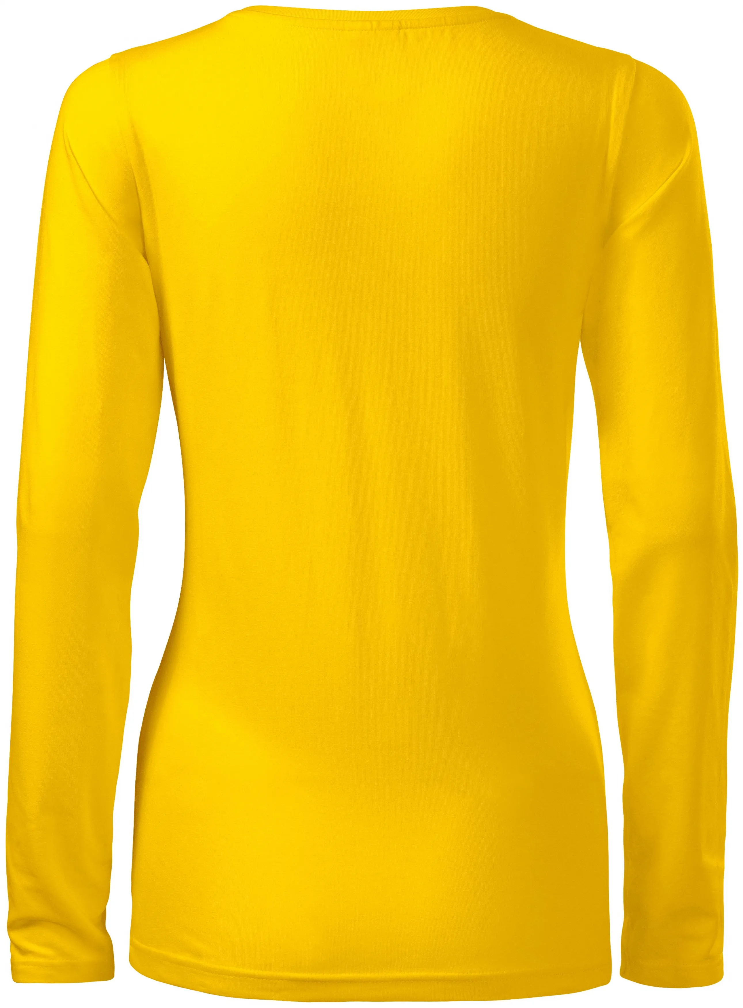 Dames nauwsluitend T-shirt met lange mouwen, geel, M