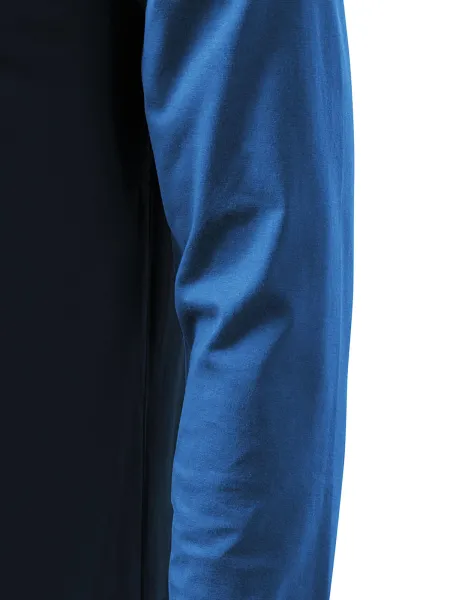 Contrasterend T-shirt voor heren met lange mouwen - Gesneden met zijnaden