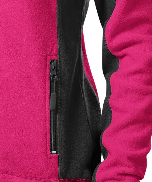 Dames fleece contrast jack - Praktische zakken met rits