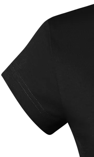 Dames slim fit T-shirt met V-halslijn - Zeer korte mouwen