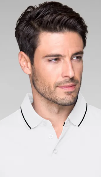 Contrasterend poloshirt voor heren - 3-knoops sluiting