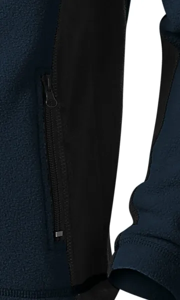 Contrasterend fleecejack voor kinderen - Praktische zakken met rits