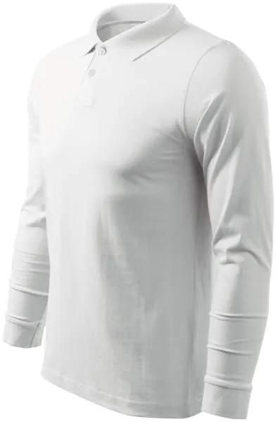Poloshirt met lange mouwen voor heren - Heren katoenen poloshirt
