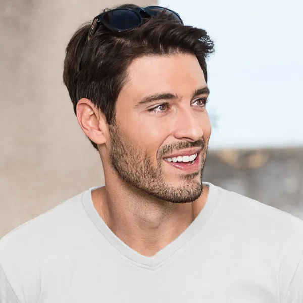 Zwaar T-shirt met korte mouwen - V-hals