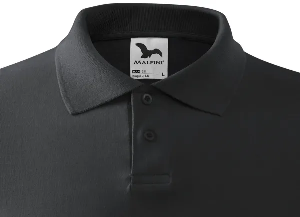 Poloshirt met lange mouwen voor heren - 2-knoopssluiting