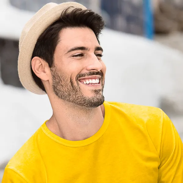 Heren T-shirt met lange mouwen - Klassieke ronde halslijn