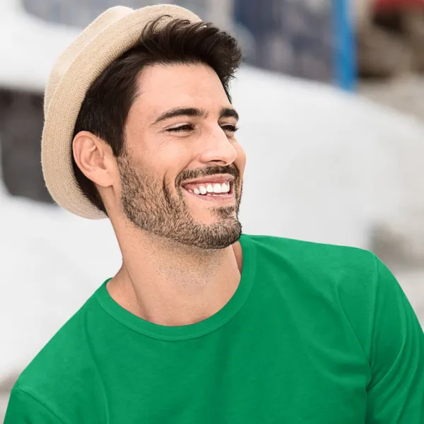 Heren T-shirt met lange mouwen - Klassieke ronde halslijn